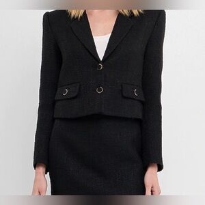 NWT Endless Rose Cropped Tweed Blazer